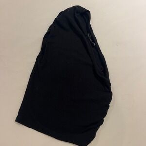 Silence + Noise Black One Shoulder Ruched Ribbed Knit Top XS